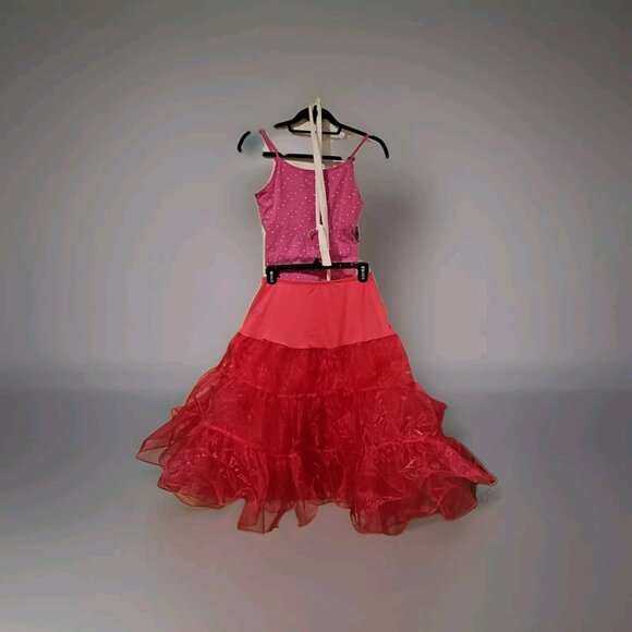 ALT Carrie Bradshaw Outfit Pink Top Skirt Large Feminine Flirty Stretch Romantic - Picture 1 of 7